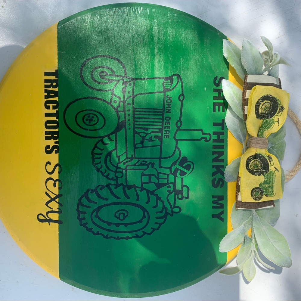 John Deere Green and Yellow Tractor Decor